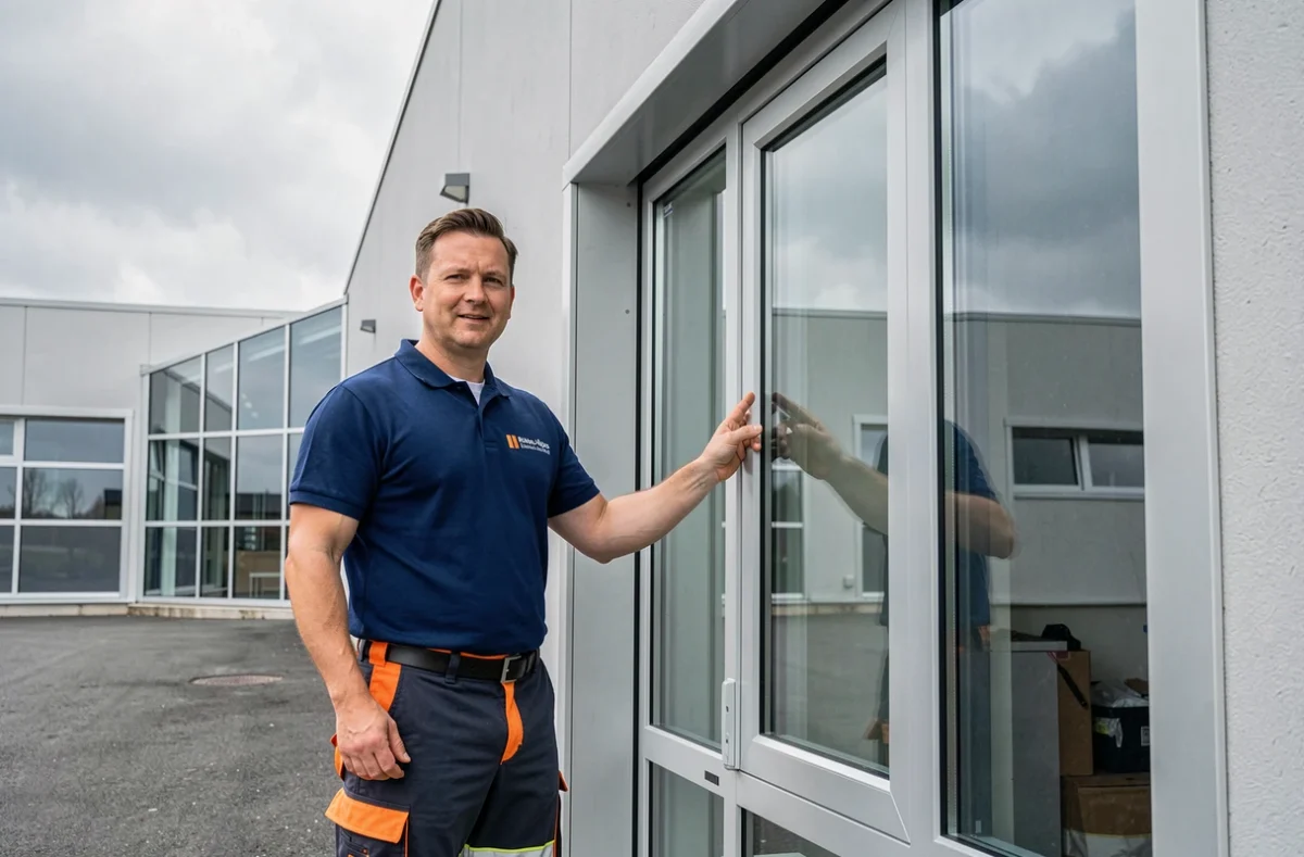 Fabricant-poseur Lorillard présentant une installation de fenêtres aluminium sur un bâtiment commercial en Rhône-Alpes