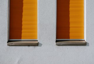 two closed window blinds