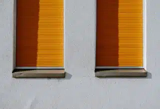 two closed window blinds